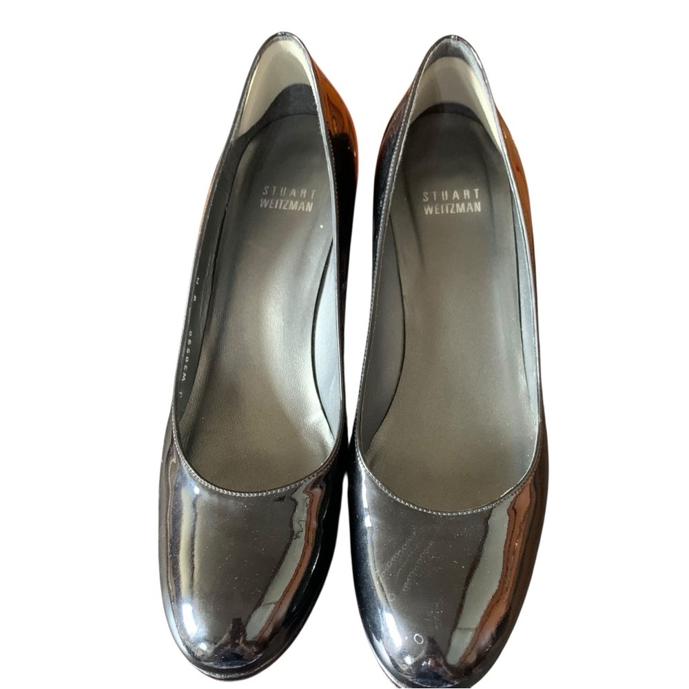 STUART WEITZMAN Black Patent Leather Almond Toe Pumps Size 9